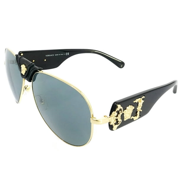 Versace VE2150Q Pale Gold/Grey Mirror/Black Sunglasses
